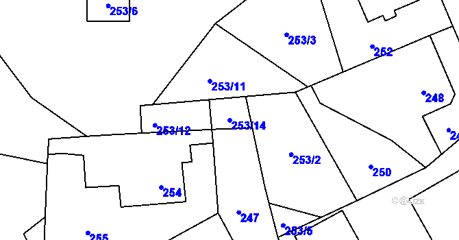 Parcela st. 253/14 v KÚ Habrůvka, Katastrální mapa