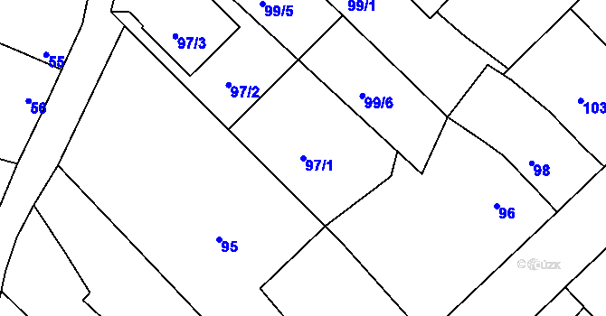 Parcela st. 97/1 v KÚ Habrůvka, Katastrální mapa