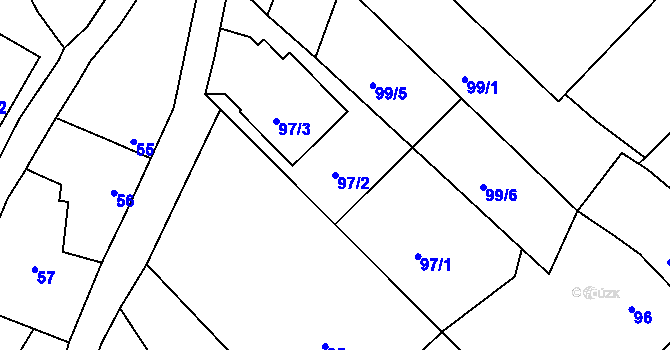 Parcela st. 97/2 v KÚ Habrůvka, Katastrální mapa