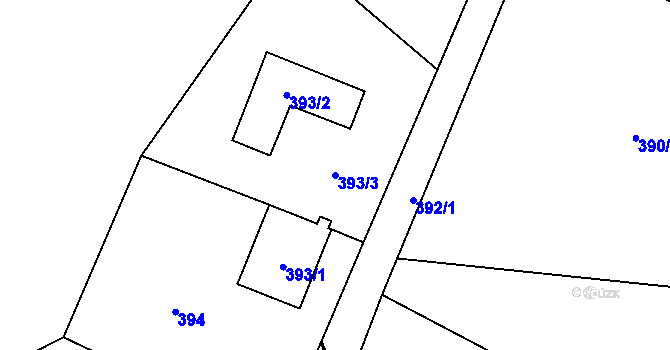 Parcela st. 393/3 v KÚ Habrůvka, Katastrální mapa