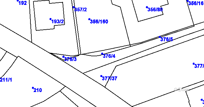 Parcela st. 376/4 v KÚ Habrůvka, Katastrální mapa