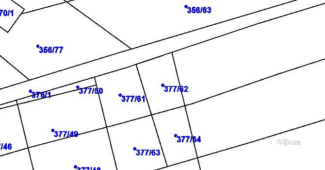 Parcela st. 377/62 v KÚ Habrůvka, Katastrální mapa