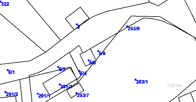 Parcela st. 5/6 v KÚ Habrůvka, Katastrální mapa
