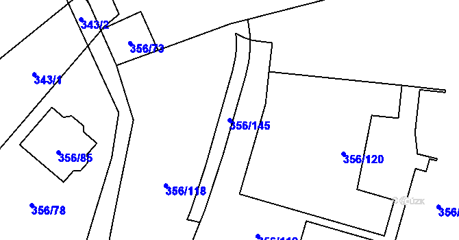 Parcela st. 356/145 v KÚ Habrůvka, Katastrální mapa