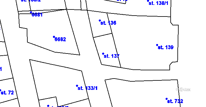 Parcela st. 137 v KÚ Habry, Katastrální mapa