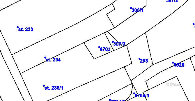 Parcela st. 235/2 v KÚ Habry, Katastrální mapa