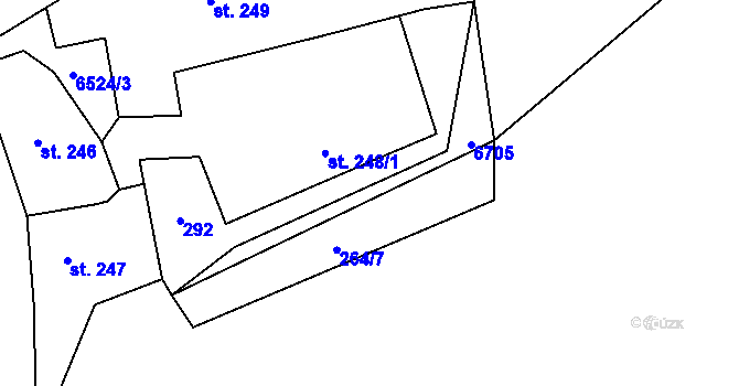 Parcela st. 248/2 v KÚ Habry, Katastrální mapa