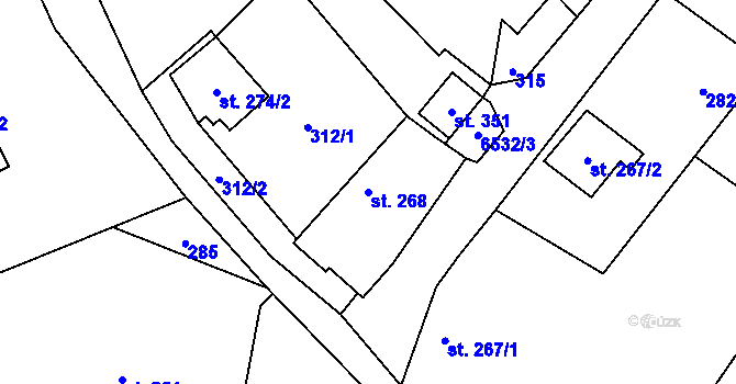 Parcela st. 268 v KÚ Habry, Katastrální mapa