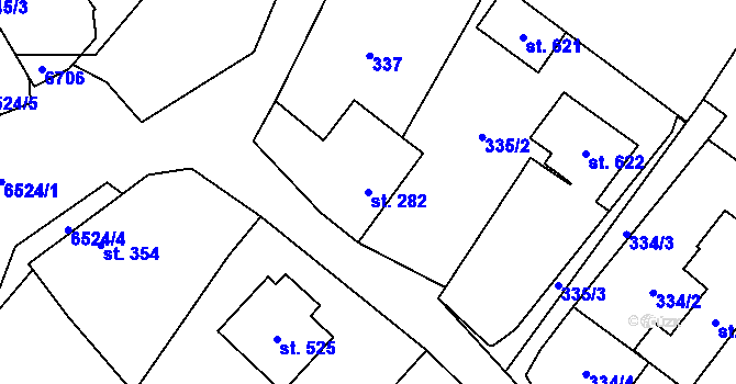 Parcela st. 282 v KÚ Habry, Katastrální mapa