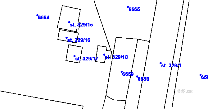 Parcela st. 329/18 v KÚ Habry, Katastrální mapa