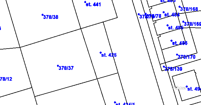 Parcela st. 425 v KÚ Habry, Katastrální mapa