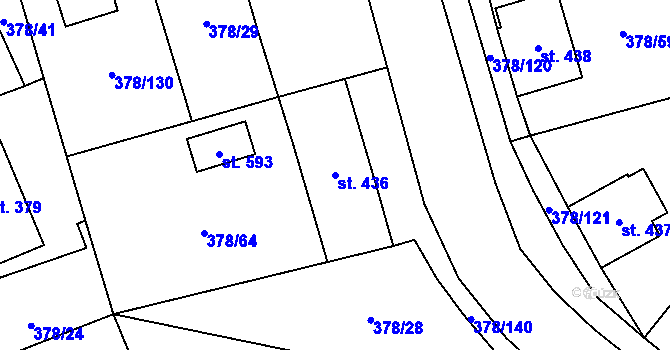 Parcela st. 436 v KÚ Habry, Katastrální mapa