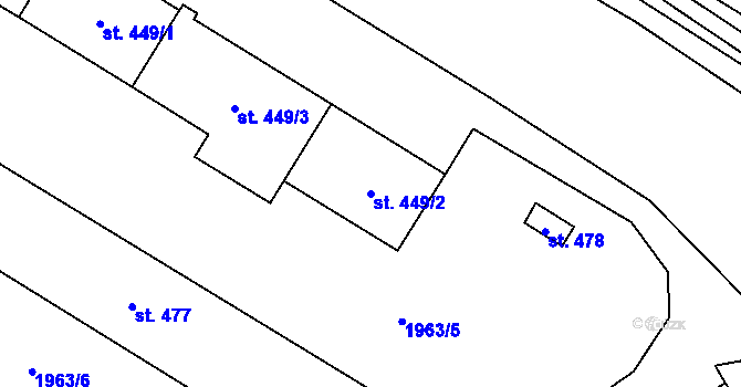 Parcela st. 449/2 v KÚ Habry, Katastrální mapa