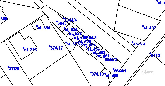 Parcela st. 464 v KÚ Habry, Katastrální mapa