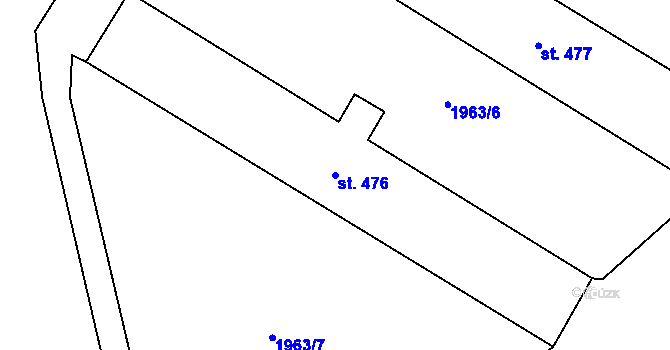 Parcela st. 476 v KÚ Habry, Katastrální mapa