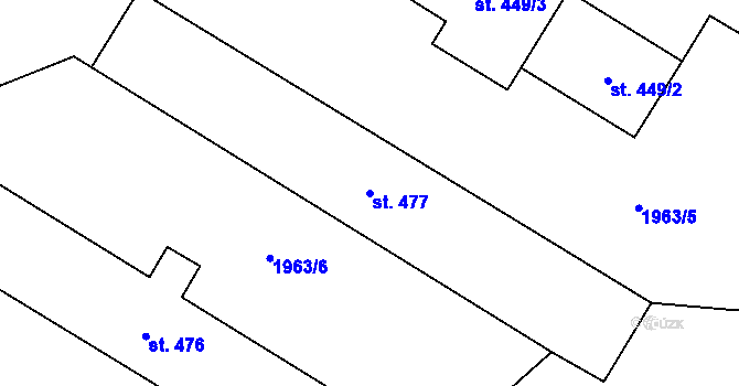 Parcela st. 477 v KÚ Habry, Katastrální mapa
