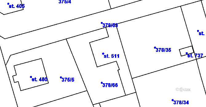 Parcela st. 511 v KÚ Habry, Katastrální mapa