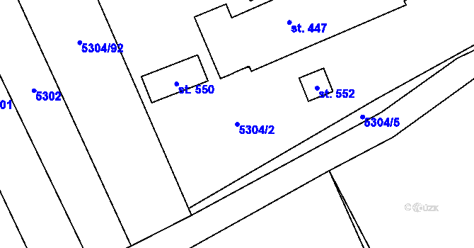 Parcela st. 5304/2 v KÚ Habry, Katastrální mapa