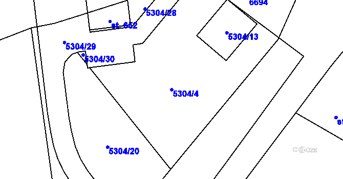 Parcela st. 5304/4 v KÚ Habry, Katastrální mapa