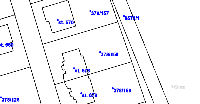Parcela st. 378/158 v KÚ Habry, Katastrální mapa