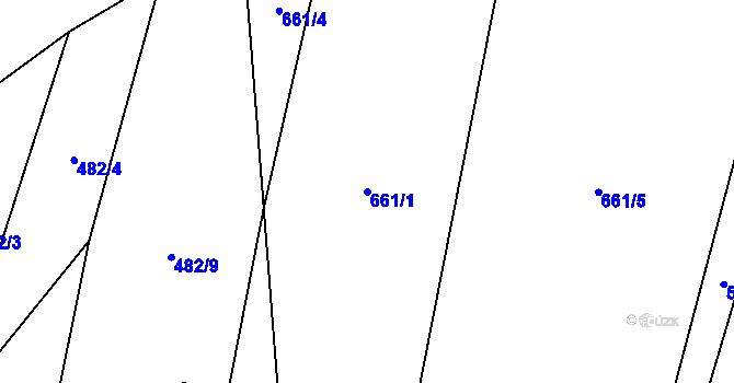 Parcela st. 661/1 v KÚ Habry, Katastrální mapa