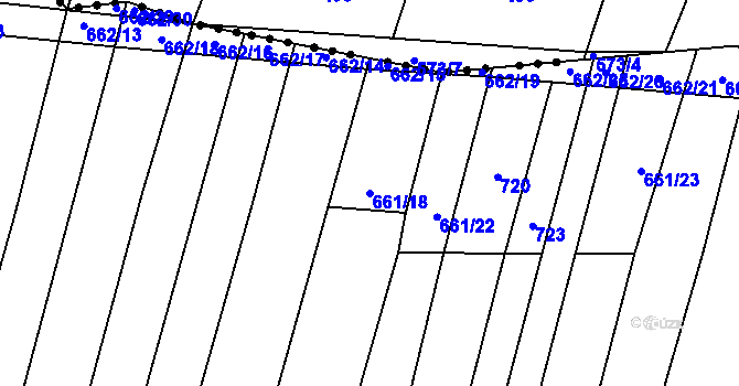 Parcela st. 661/18 v KÚ Habry, Katastrální mapa