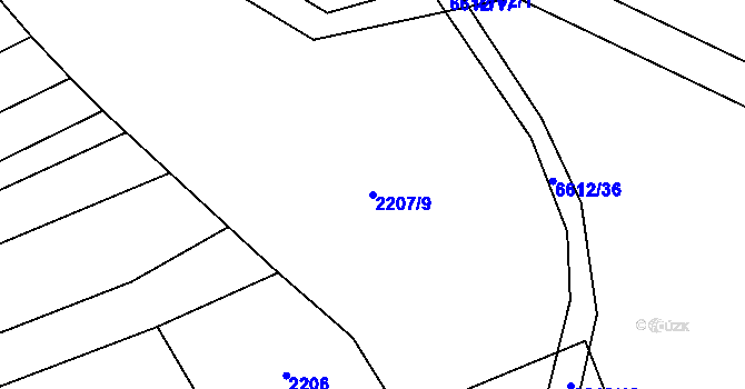 Parcela st. 2207/9 v KÚ Habry, Katastrální mapa
