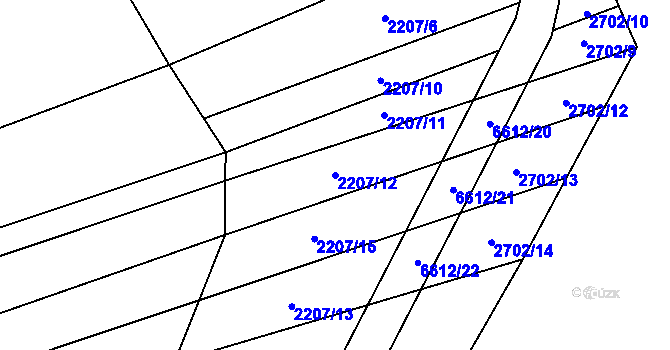 Parcela st. 2207/12 v KÚ Habry, Katastrální mapa