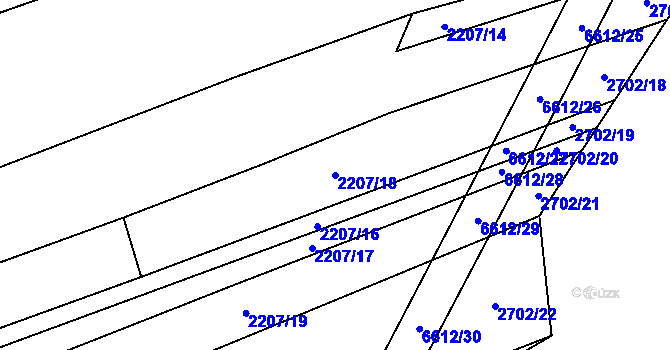Parcela st. 2207/18 v KÚ Habry, Katastrální mapa