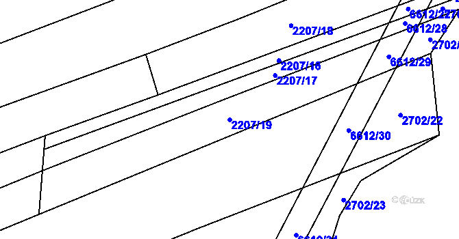 Parcela st. 2207/19 v KÚ Habry, Katastrální mapa