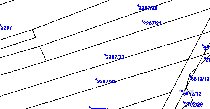 Parcela st. 2207/22 v KÚ Habry, Katastrální mapa
