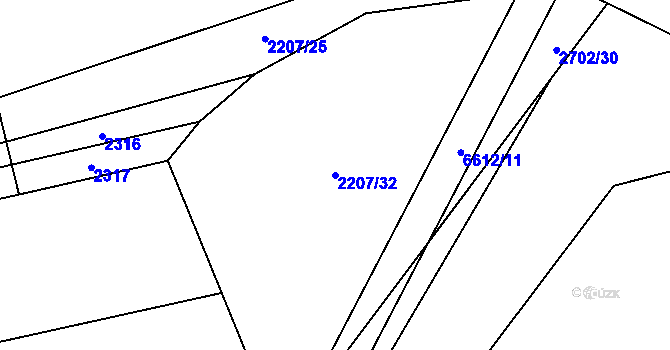 Parcela st. 2207/32 v KÚ Habry, Katastrální mapa