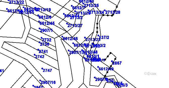 Parcela st. 2713/32 v KÚ Habry, Katastrální mapa