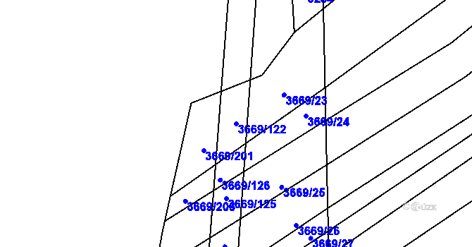Parcela st. 3669/122 v KÚ Habry, Katastrální mapa