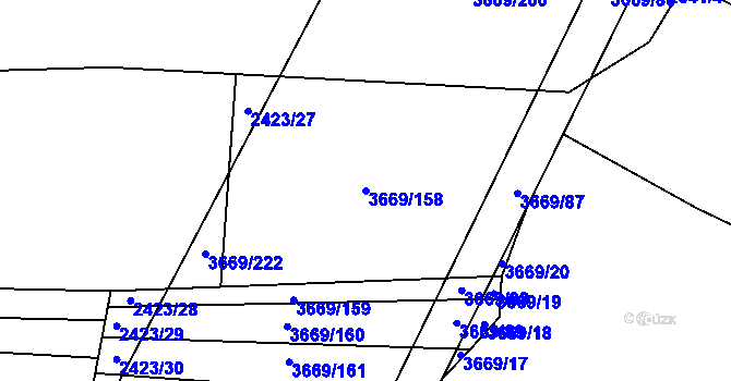 Parcela st. 3669/158 v KÚ Habry, Katastrální mapa