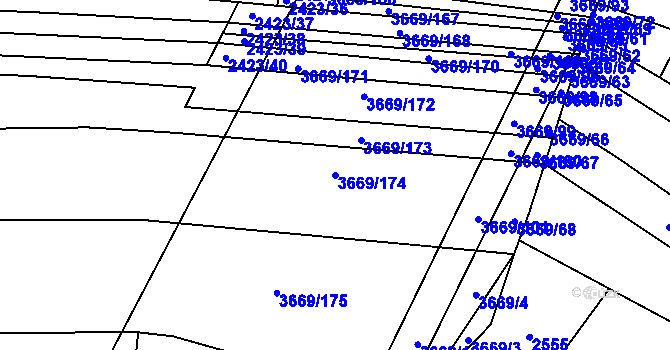 Parcela st. 3669/174 v KÚ Habry, Katastrální mapa