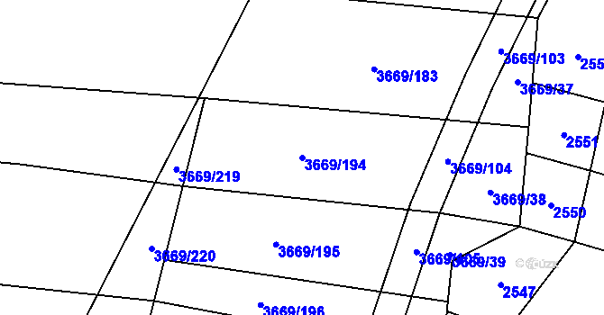 Parcela st. 3669/194 v KÚ Habry, Katastrální mapa