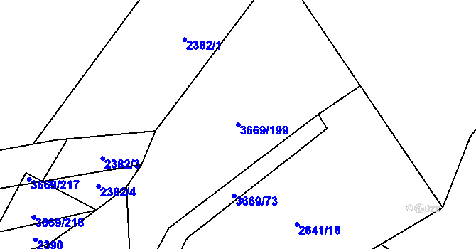 Parcela st. 3669/199 v KÚ Habry, Katastrální mapa