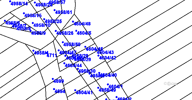 Parcela st. 4604/43 v KÚ Habry, Katastrální mapa