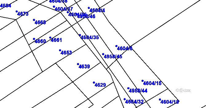 Parcela st. 4958/45 v KÚ Habry, Katastrální mapa