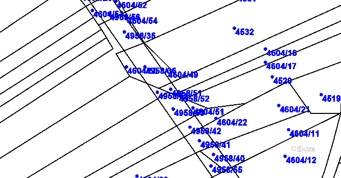Parcela st. 4958/51 v KÚ Habry, Katastrální mapa