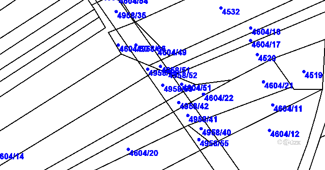 Parcela st. 4958/53 v KÚ Habry, Katastrální mapa
