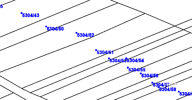 Parcela st. 5304/51 v KÚ Habry, Katastrální mapa