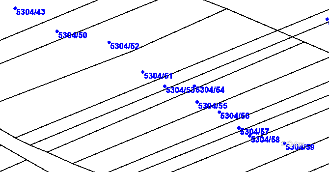 Parcela st. 5304/53 v KÚ Habry, Katastrální mapa