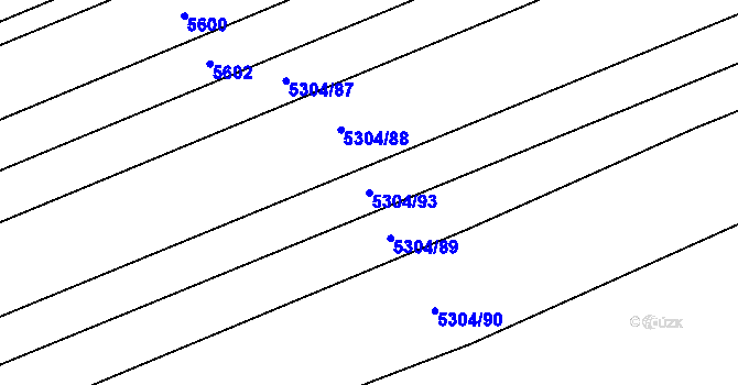 Parcela st. 5304/93 v KÚ Habry, Katastrální mapa