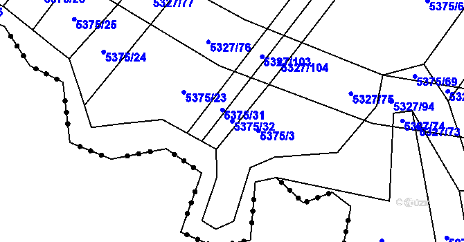 Parcela st. 5375/32 v KÚ Habry, Katastrální mapa
