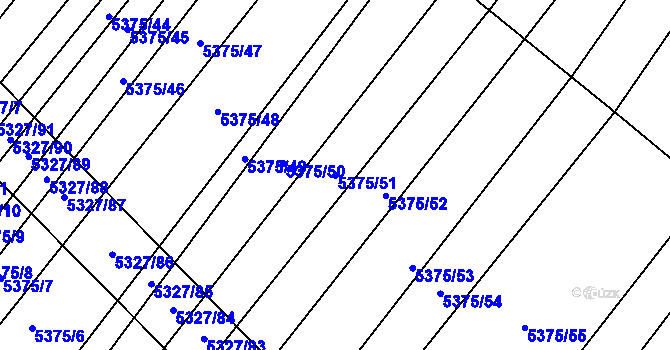 Parcela st. 5375/51 v KÚ Habry, Katastrální mapa
