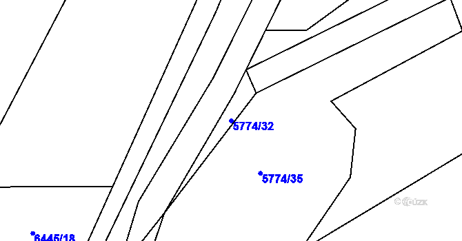 Parcela st. 5774/32 v KÚ Habry, Katastrální mapa