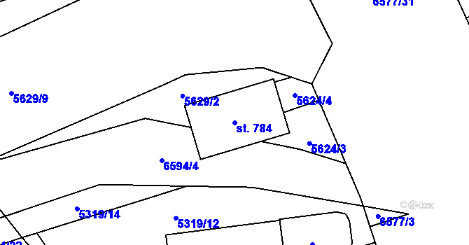 Parcela st. 784 v KÚ Habry, Katastrální mapa