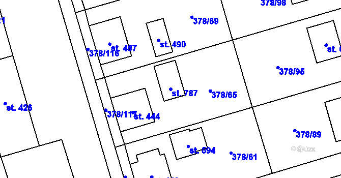 Parcela st. 787 v KÚ Habry, Katastrální mapa